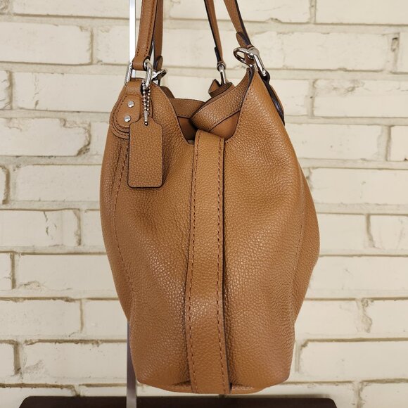 Coach Edie Brown Leather Shoulder Bag Purse - Picture 5 of 14